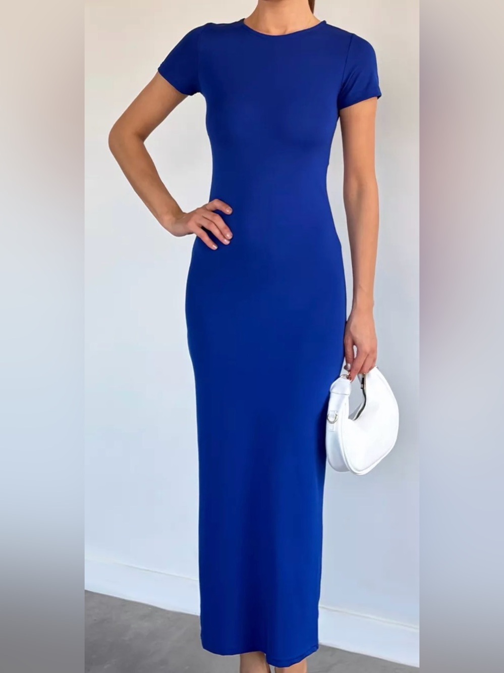 Sleek Royal Blue Bodycon Maxi Dress